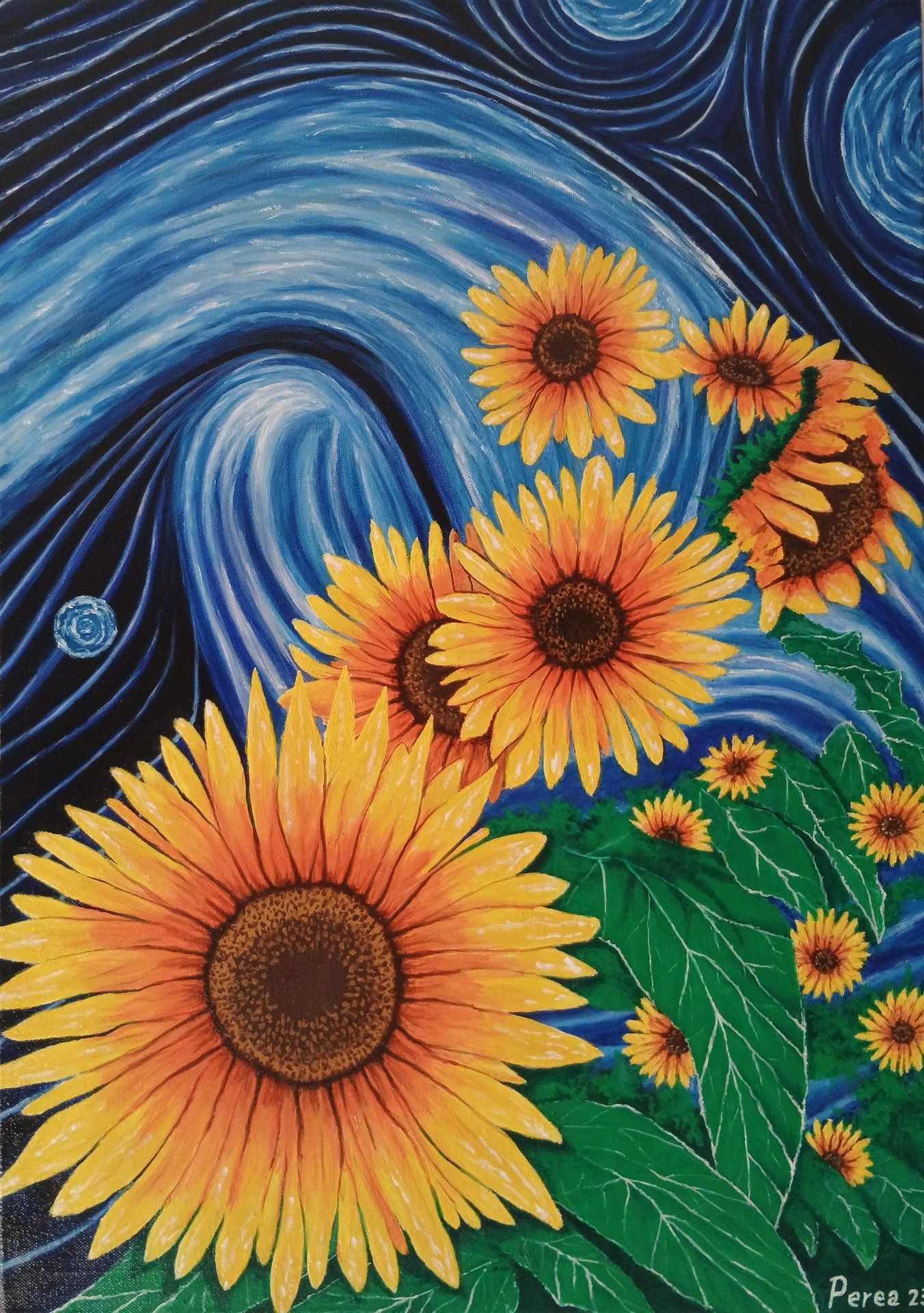 Sunflowers at Night