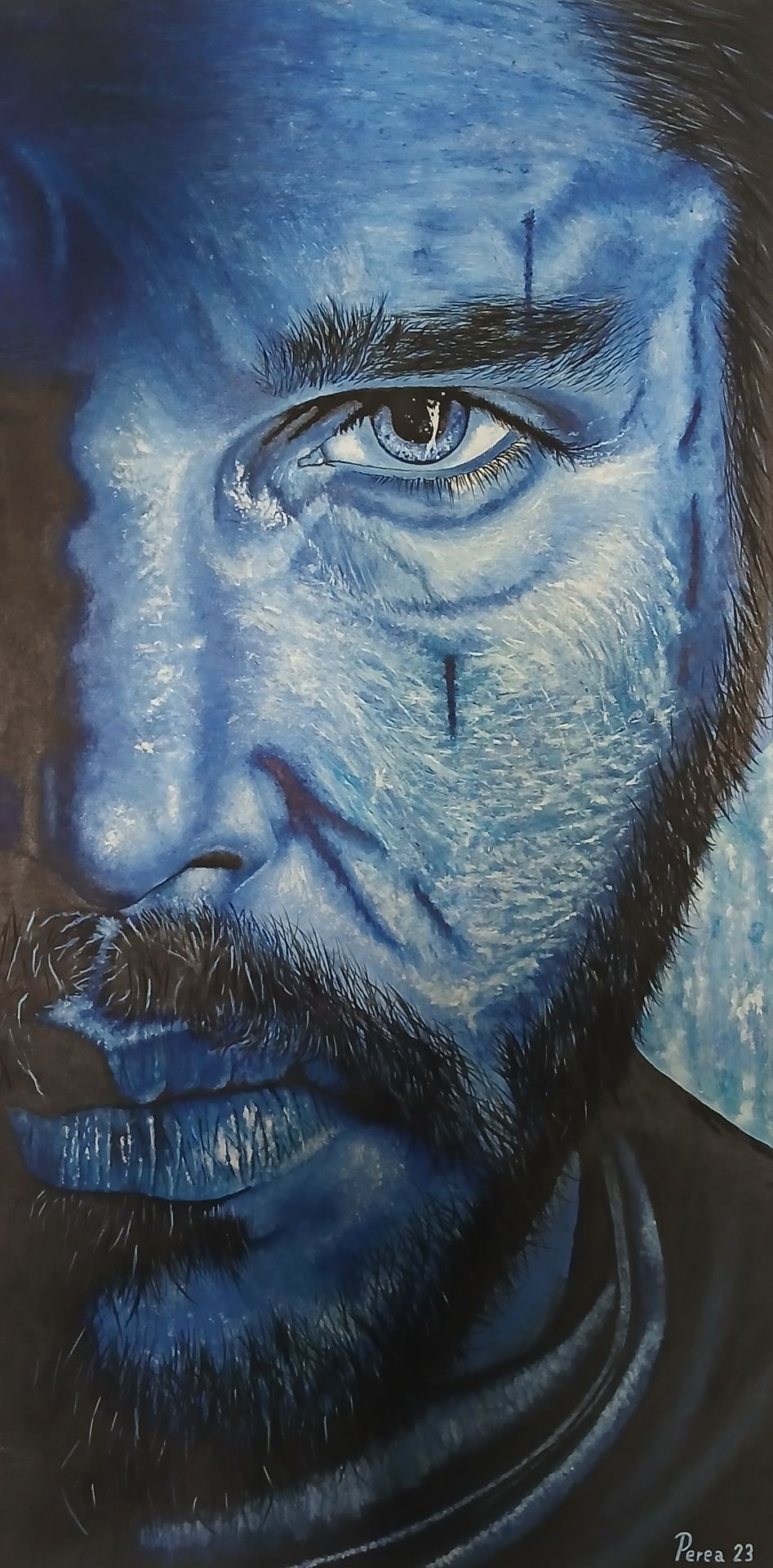 Signature 'Perea 23' in the bottom right corner with blurred background.